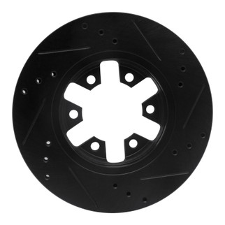 R1 85-12 Nissan NP300 (Mexico) Front Left Drilled & Slotted Black Brake Rotor