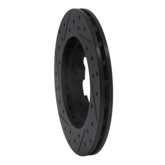 R1 83-85 Nissan 720 DATSUN Front Right Drilled & Slotted Black Brake Rotor