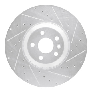 R1 20-25 Jaguar E-Pace Front Right Drilled & Slotted Silver Brake Rotor