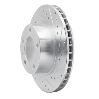 R1 82-89 BMW 535I Front Right Drilled & Slotted Silver Brake Rotor