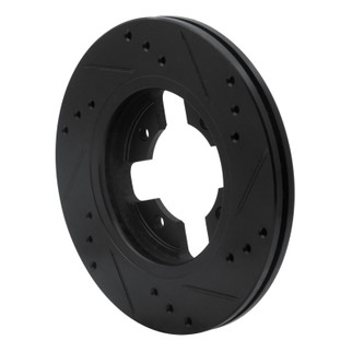 R1 84-86 Nissan 300ZX Front Left Drilled & Slotted Black Brake Rotor