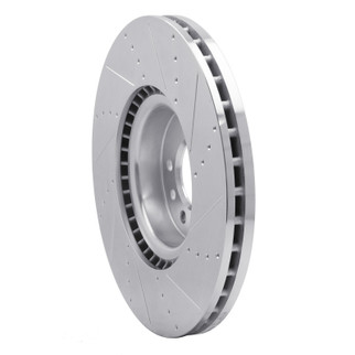 R1 18-25 Land Rover Defender 110 Front Right Drilled & Slotted Silver Brake Rotor