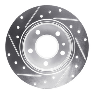 R1 78-81 BMW 733I Rear Right Drilled & Slotted Silver Brake Rotor