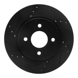 R1 11-25 Nissan Note (Mexico) Front Left Drilled & Slotted Black Brake Rotor