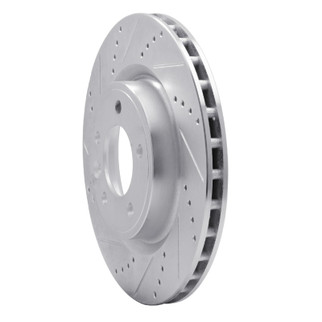 R1 18-20 Land Rover Discovery Rear Left Drilled & Slotted Silver Brake Rotor