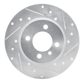 R1 84-85 BMW 318I Front Right Drilled & Slotted Silver Brake Rotor