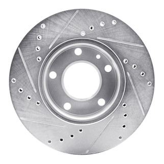 R1 82-86 BMW 735I Front Right Drilled & Slotted Silver Brake Rotor