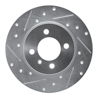 R1 84-85 BMW 318I Front Left Drilled & Slotted Silver Brake Rotor