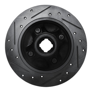 R1 88-88 Nissan Maxima Rear Left Drilled & Slotted Black Brake Rotor
