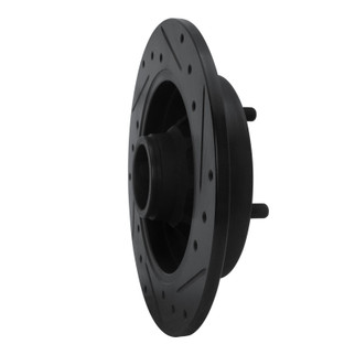 R1 88-88 Nissan Maxima Rear Right Drilled & Slotted Black Brake Rotor