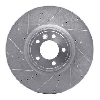 R1 18-25 Land Rover Defender 90 Front Left Drilled & Slotted Silver Brake Rotor