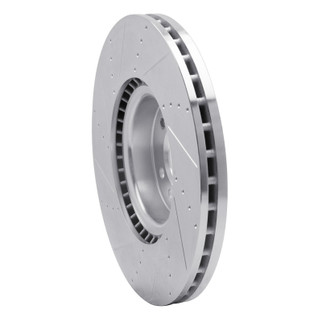 R1 18-25 Land Rover Defender 90 Front Left Drilled & Slotted Silver Brake Rotor