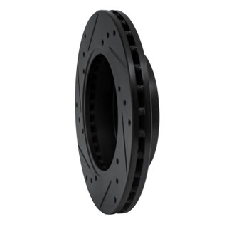R1 85-89 Nissan STANZA Front Right Drilled & Slotted Black Brake Rotor