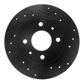 R1 86-06 Nissan TSURU (Mexico) Front Right Drilled & Slotted Black Brake Rotor