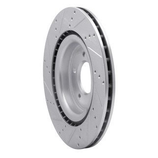 R1 14-24 Land Rover Range Rover Rear Right Drilled & Slotted Silver Brake Rotor