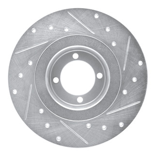 R1 67-76 BMW 1600 Front Left Drilled & Slotted Silver Brake Rotor
