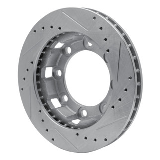 R1 71-91 Chevrolet K20 Pickup Front Left Drilled & Slotted Silver Brake Rotor