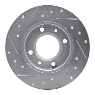 R1 89-91 Peugeot 405 Rear Right Drilled & Slotted Silver Brake Rotor