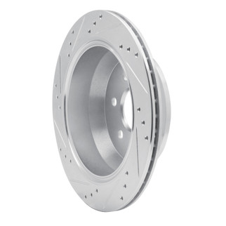 R1 15-20 Chevrolet Colorado Rear Right Drilled & Slotted Silver Brake Rotor