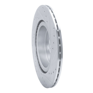 R1 19-24 Infiniti QX50 Rear Left Drilled & Slotted Silver Brake Rotor