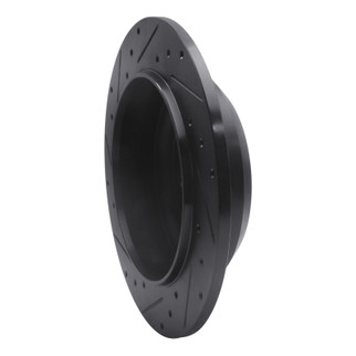 R1 18-25 Jeep Wrangler Rear Right Drilled & Slotted Black Brake Rotor
