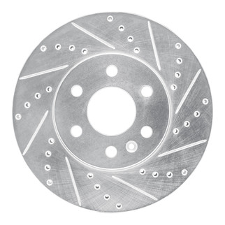 R1 15-20 Chevrolet Colorado Front Right Drilled & Slotted Silver Brake Rotor