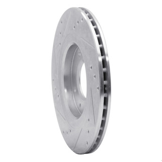 R1 89-91 Peugeot 405 Front Right Drilled & Slotted Silver Brake Rotor