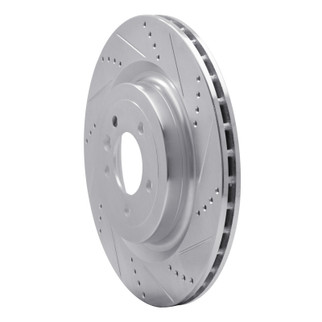 R1 13-25 Land Rover Defender 90 Rear Right Drilled & Slotted Silver Brake Rotor