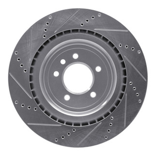 R1 13-25 Land Rover Defender 90 Rear Right Drilled & Slotted Silver Brake Rotor