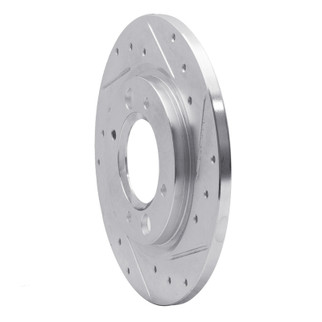 R1 71-89 Peugeot 504 Rear Right Drilled & Slotted Silver Brake Rotor