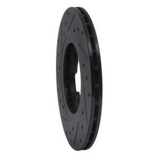 R1 81-88 Nissan Maxima Front Right Drilled & Slotted Black Brake Rotor