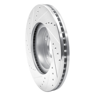 R1 97-01 Infiniti Q45 Front Right Drilled & Slotted Silver Brake Rotor