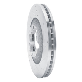 R1 09-12 Chevrolet Colorado Front Right Drilled & Slotted Silver Brake Rotor