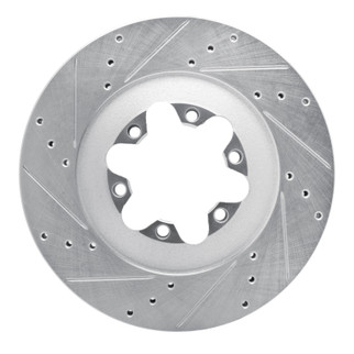 R1 09-12 Chevrolet Colorado Front Left Drilled & Slotted Silver Brake Rotor