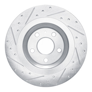 R1 19-25 Volvo XC40 Rear Right Drilled & Slotted Silver Brake Rotor