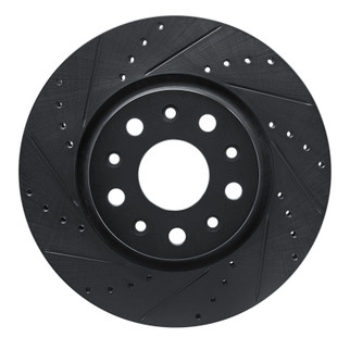 R1 18-25 Jeep Gladiator Front Left Drilled & Slotted Black Brake Rotor