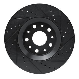 R1 18-25 Jeep Gladiator Front Left Drilled & Slotted Black Brake Rotor
