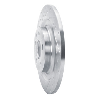 R1 19-25 Volvo XC40 Rear Left Drilled & Slotted Silver Brake Rotor