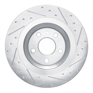 R1 19-25 Volvo XC40 Rear Left Drilled & Slotted Silver Brake Rotor