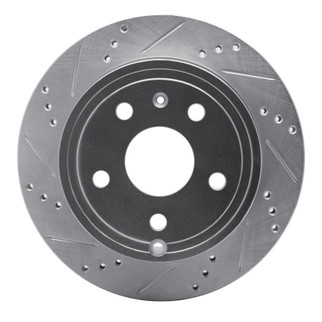 R1 09-20 Chevrolet Express 4500 Rear Left Drilled & Slotted Silver Brake Rotor