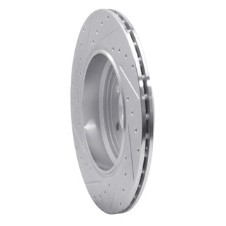R1 10-13 Land Rover Range Rover Sport Rear Right Drilled & Slotted Silver Brake Rotor