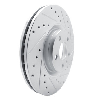 R1 17-25 Volvo S90 Front Right Drilled & Slotted Silver Brake Rotor