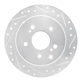 R1 90-96 Infiniti Q45 Rear Right Drilled & Slotted Silver Brake Rotor