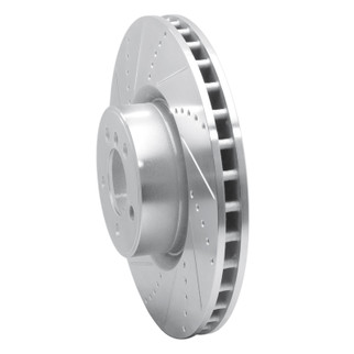 R1 10-12 Land Rover Range Rover Front Left Drilled & Slotted Silver Brake Rotor