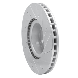 R1 10-12 Land Rover Range Rover Front Left Drilled & Slotted Silver Brake Rotor