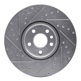R1 16-17 Volvo XC60 Front Right Drilled & Slotted Silver Brake Rotor