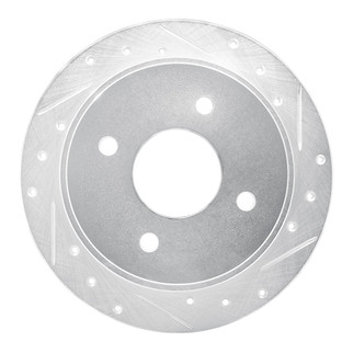 R1 90-92 Infiniti M30 Rear Right Drilled & Slotted Silver Brake Rotor