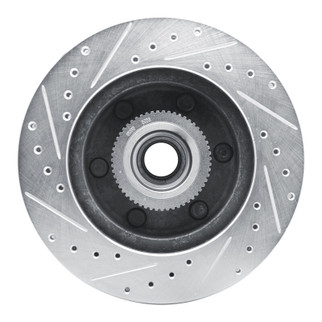 R1 94-02 Chevrolet Express 2500 Front Right Drilled & Slotted Silver Brake Rotor
