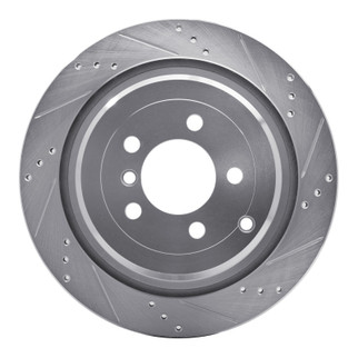R1 06-12 Land Rover Range Rover Rear Right Drilled & Slotted Silver Brake Rotor