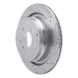 R1 06-12 Land Rover Range Rover Rear Right Drilled & Slotted Silver Brake Rotor